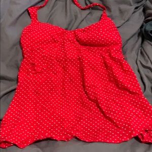 Red and white polka dot halter